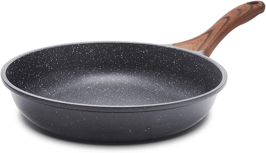 Nonstick Frying Pan Skillet, Swiss Granite Coating Omelette Pan, Healthy Stone Cookware Chef's Pan, PFOA Free 8/9.5/10/11/12.5 Inch 9.5 Inch