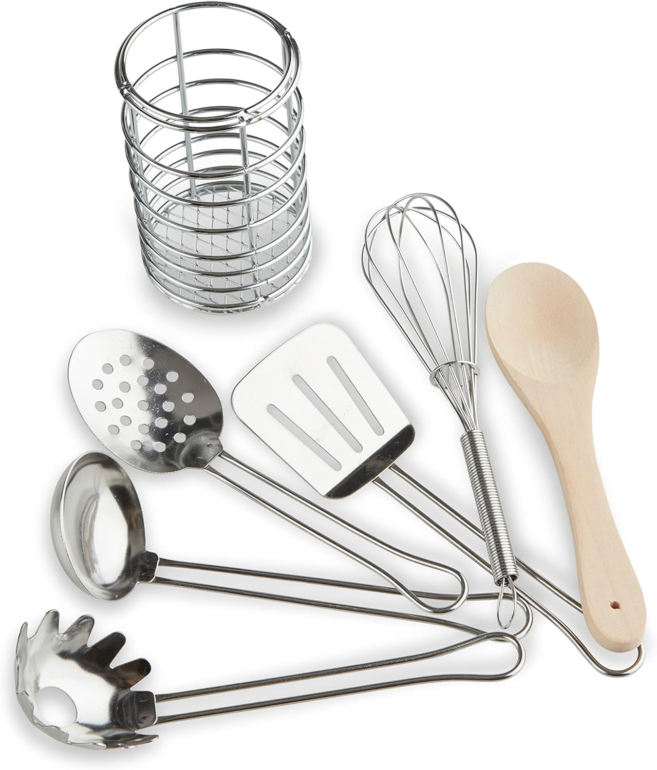 Doug Stir and Serve Cooking Utensils 7 pcs - Stainless Steel and Wood - Image 3