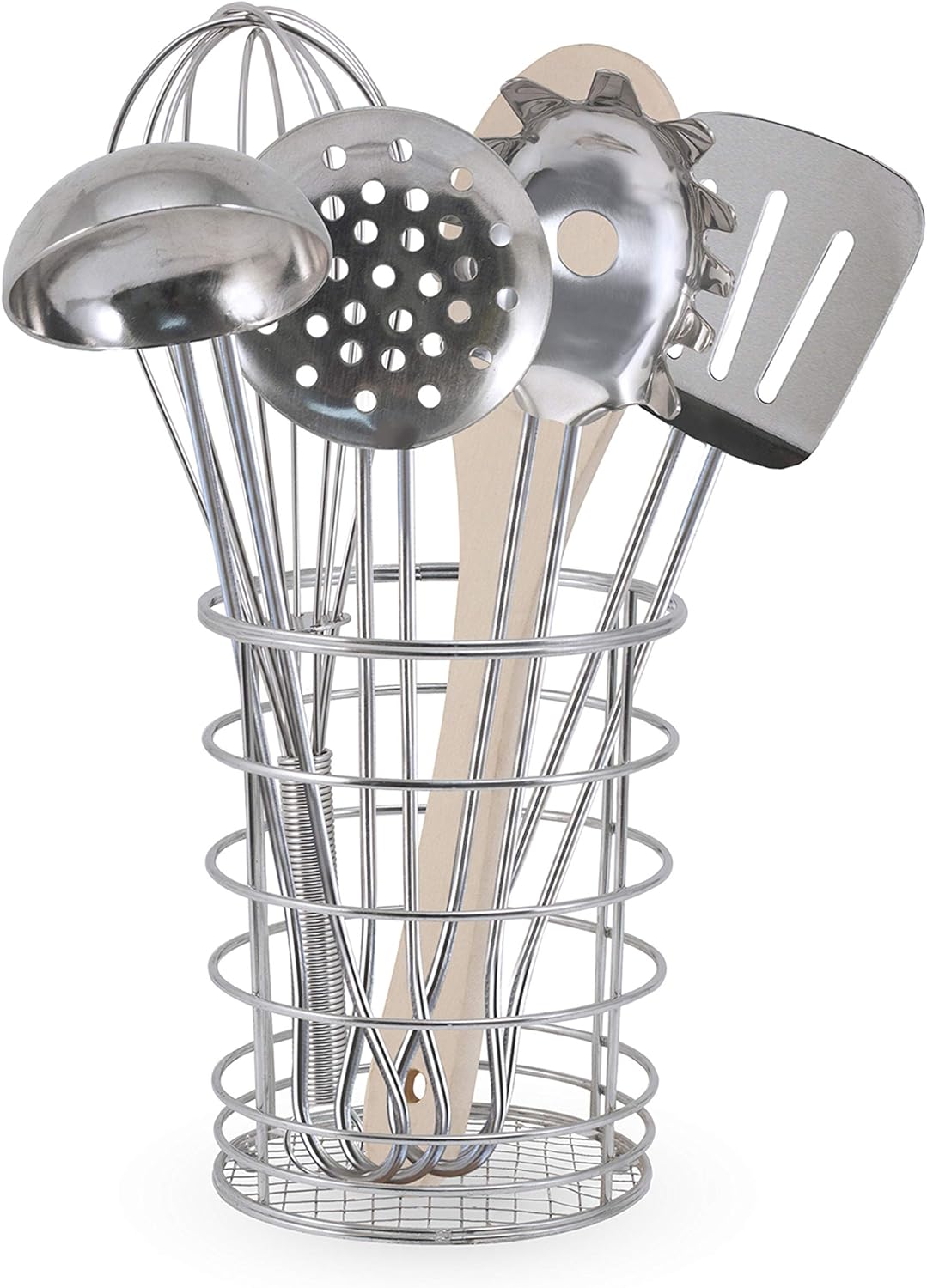 Doug Stir and Serve Cooking Utensils 7 pcs - Stainless Steel and Wood