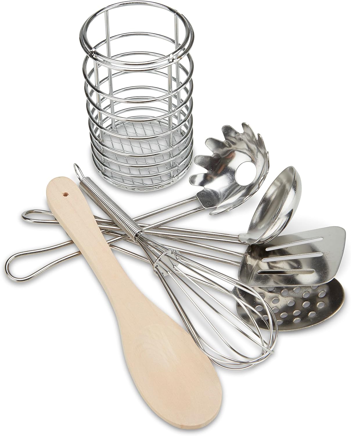 Doug Stir and Serve Cooking Utensils 7 pcs - Stainless Steel and Wood - Image 4